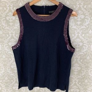 J Crew sequin sleeveless sweater sz L